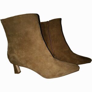 New STEVE MADDEN Brown Suede Leather Kapital Pointy-toed ANKLE BOOTS